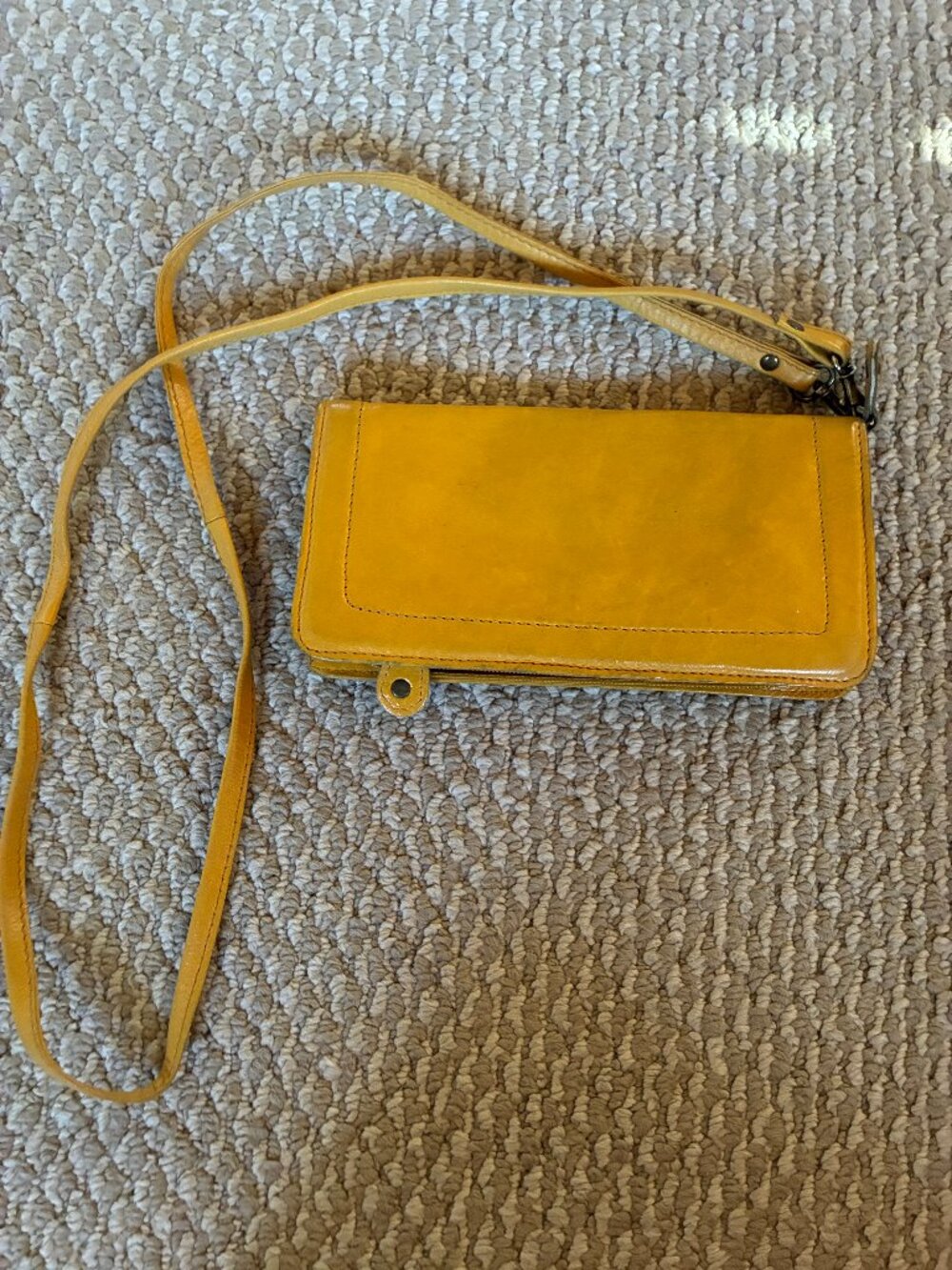 Latico Yellow Leather Crossbody Wallet Zip